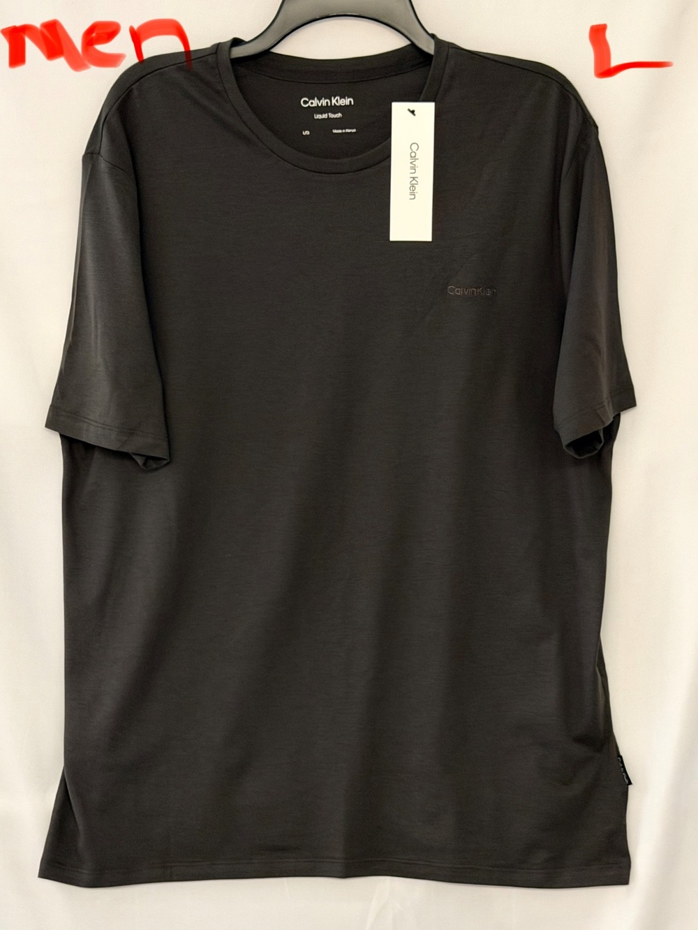 Calvin Klein Men's Black Short-Sleeve Crew Tee liquid touch